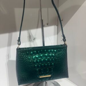Brahmin Lorelei mystic green Croc-Embossed Shoulder Bag